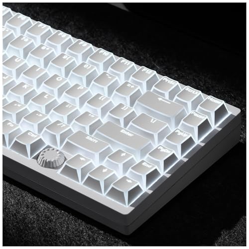 Image of GMKWTL XVX White Shine Through Keycaps, PBT Keyboard Keycaps Cherry Profile, Custom Translucent Keycap Sets Suitable for 60% 65% 75% 80% 100% Mechanical Keyboard