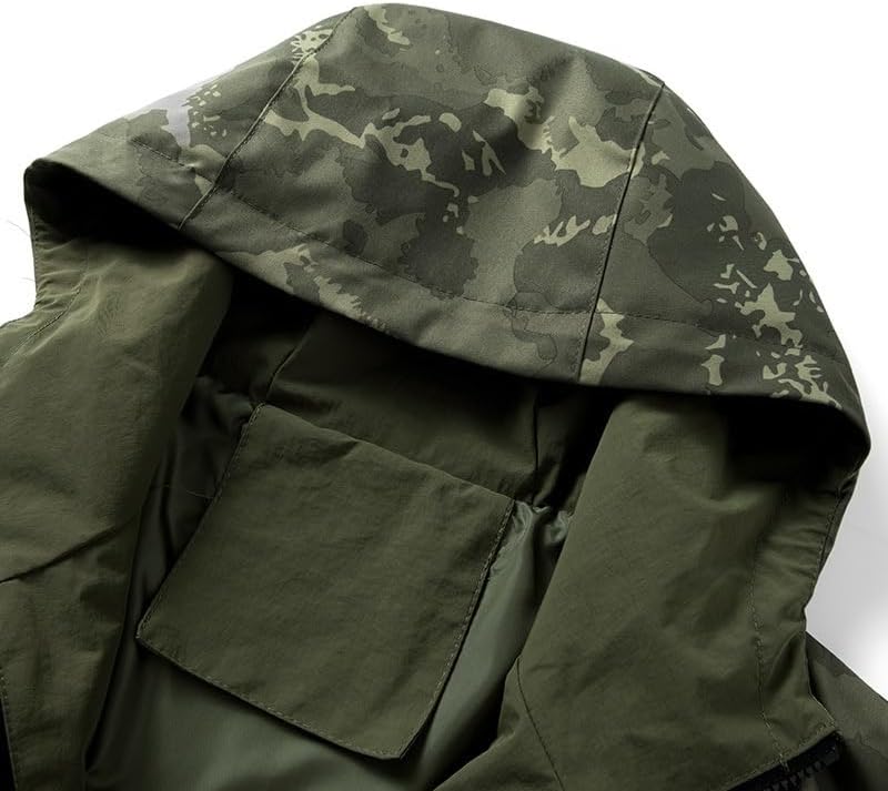 Mens Camouflage Tactical Anorak Jacket Waterproof Windbreaker Pullover Hoodie Outdoor Hiking Hunting Military Coat