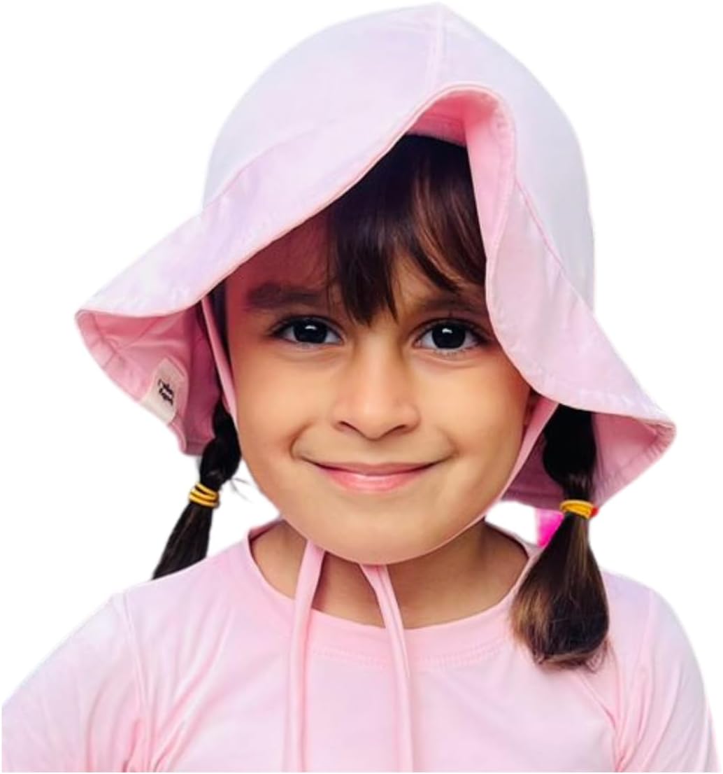 Chapéu de praia piscina proteção uv infantil bebê (Rosa claro)