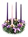 Elite Christmas Products Advent Candle Set. Made in The USA Self Fitting End. Premium Hand Dipped Candles, Dripless, 4 Pack - 3 Purple, 1 Pink