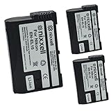 ( 3 Pack ) Ultra High Capacity Original Nixxell Battery for Nikon EN-EL15 MH-25 MH-25a Nikon 1 V1 D500, D600, D610, D750, D800, D800E, D810, D810A, D850, D7000, D7100, D7200 & Many More..