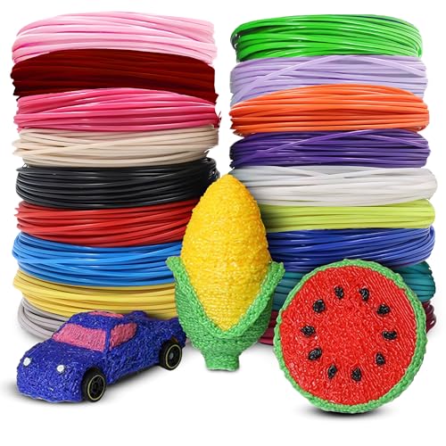 Retoo 3D pluma filamento 20 colores 10m PLA Materiales de Impresión 3D para la 3D Pluma 1.75mm PLA, juego profesional de impresión 3D e impresión para niños, bolígrafo 3D de 1,75 mm