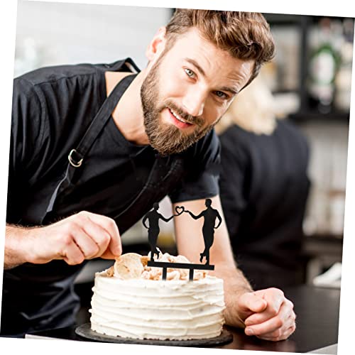 Cabilock 8 Peças Inserção de bolo homossexual acrilico multifuncional bolo topo de bolo noivos copos