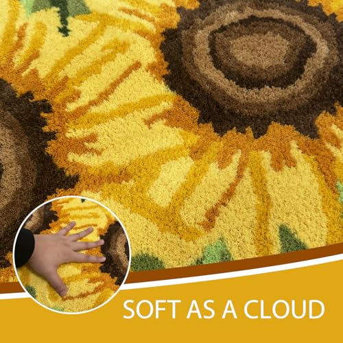 Tapete decorativo amarillento de girasol 27.5x27.5 pulgadas miniatura 4