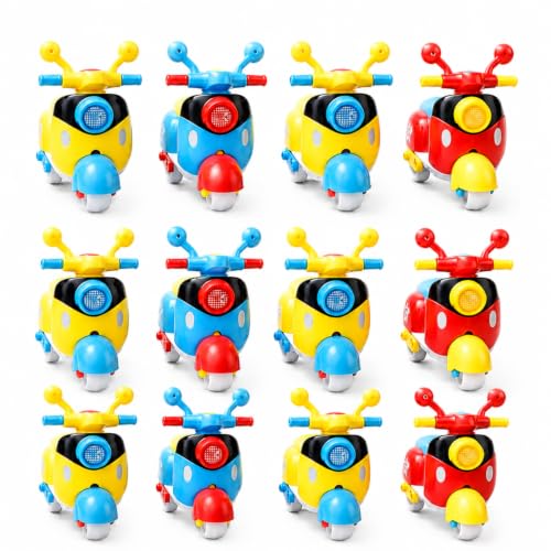 Image of Toy Imagine Kids Scooter Toy Set - Pack of 12 Pull Back Scooties | Perfect Birthday Return Gifts, Party Favor Toys, Colorful Gift Set for Boys & Girls