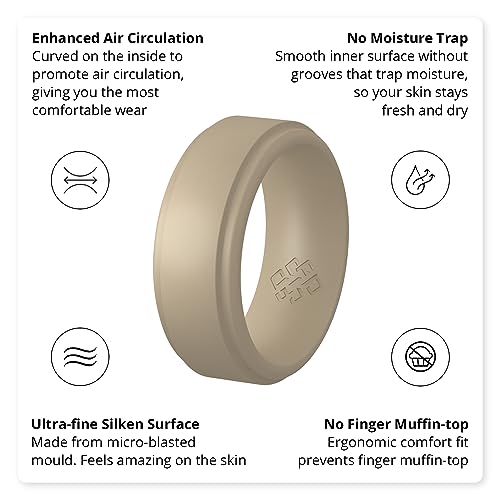 Bague en silicone Knot Theory 8 mm taille 11 avec bords arrondis - 3