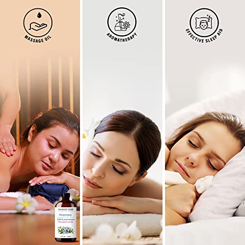 Majestic Pure Rosemary Essential Oil, Therapeutic Grade, 100% Pure And Natural Rosemary Oil For Hair Growth, Skin, Face, Aromatherapy & Diffuser - 4 Fl Oz #TOP4