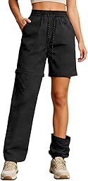 Générique Pantalon De Randonnée Convertible Femme, Jambes Amovibles, Léger, Séchage Rapide, Pantalon Cargo Extérieur, Short Réversible, Poches pour Marche et Activités Outdoor