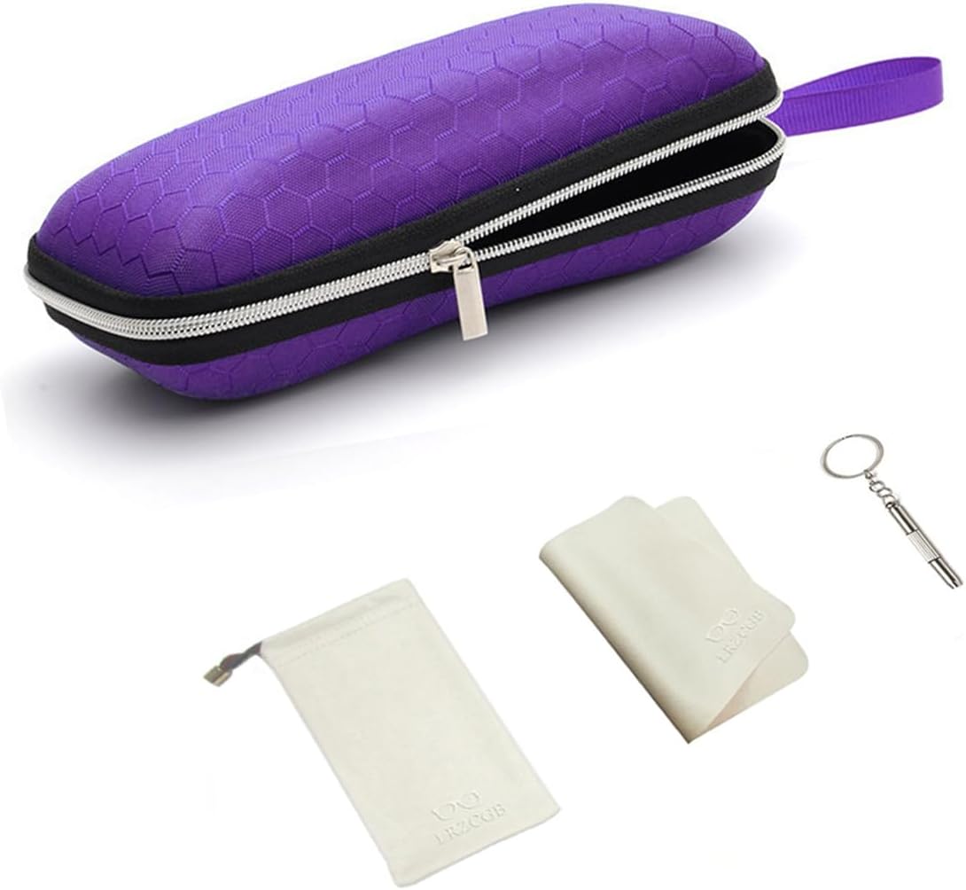 Portable Zipper Eyeglasses Case, Honeycomb Glasses Sunglasses Case Box Protector for Men & Women or Children