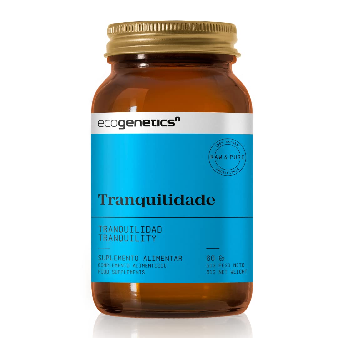 Ecogenetics Tranquilidad | Suplemento Natural para Estrés con Ashwagandha, 60 Cápsulas | Complemento para insomnio | Regulador del Cortisol | Efecto Relajante