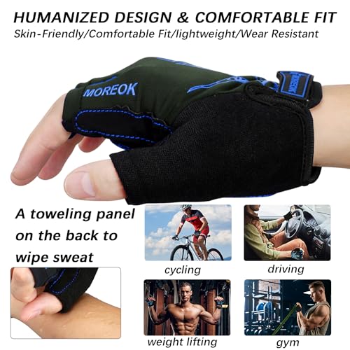 Image of MOREOK Shock-Absorbing Breathable Biking Cycling Gloves Half Finger Outdoor Sport Bicycle Gloves Mountain Road Bike Riding Gloves for Men and Women