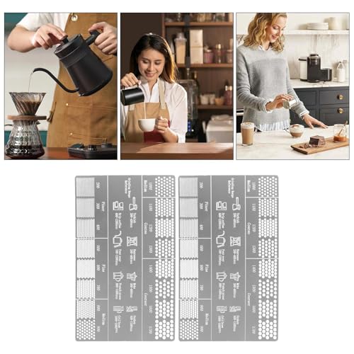 Tischlötchen Kaffeegrößen - Zwei Referenzkarten von Pulver Getreide | Leitfaden vergleichende Granulometrie -Anfänger für Haus, Daily Brewing Filter,