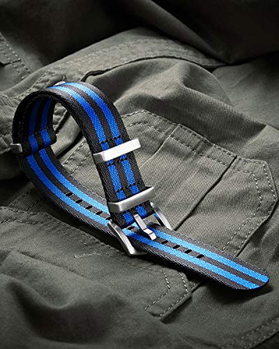 Image of BINLUN Nylon Watch Band Thick G10 Premium Ballistic Nylon Multicolor Replacement Watch Straps with Silver /Black Stainless Steel Buckle for Men Women 18mm 20mm 22mm 24mm