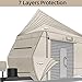 RV Covers Travel Trailer 26ft, Fits Travel Trailer Cover Truck Camper Cover 24-26ft, 7 Layers Truck Camper Cover Windproof Waterproof Anti-uv Prevent with Adhesive Repair Patches Beige Heavy Duty