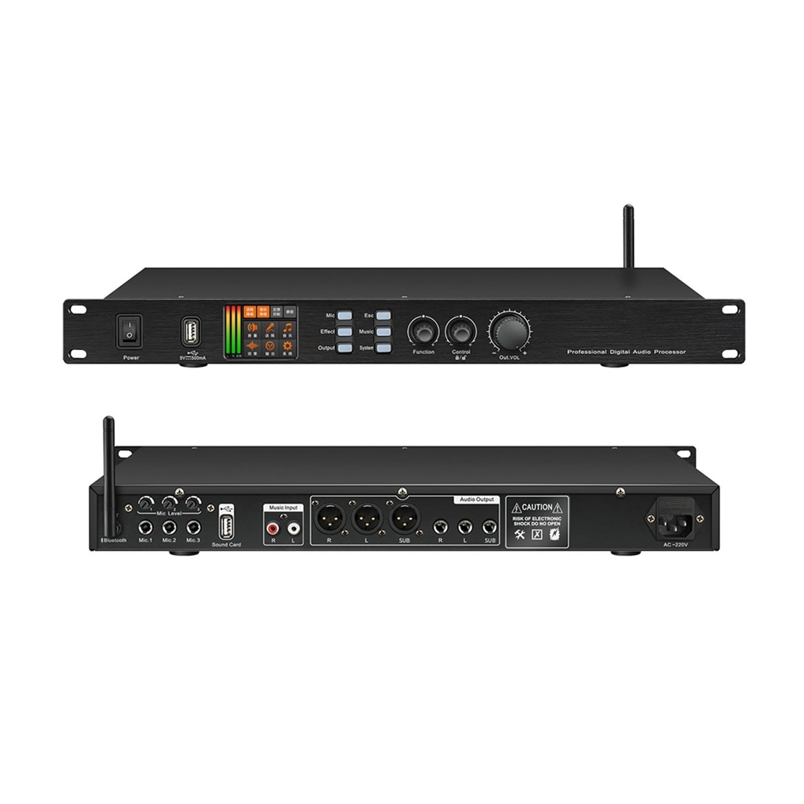 Procesador De Audio Digital Profesional K1800, Procesador De Karaoke DSP De 32 Bits, Preefectos KTV, Sistema De Altavoces Con Efecto Eco, Bluetooth, USB