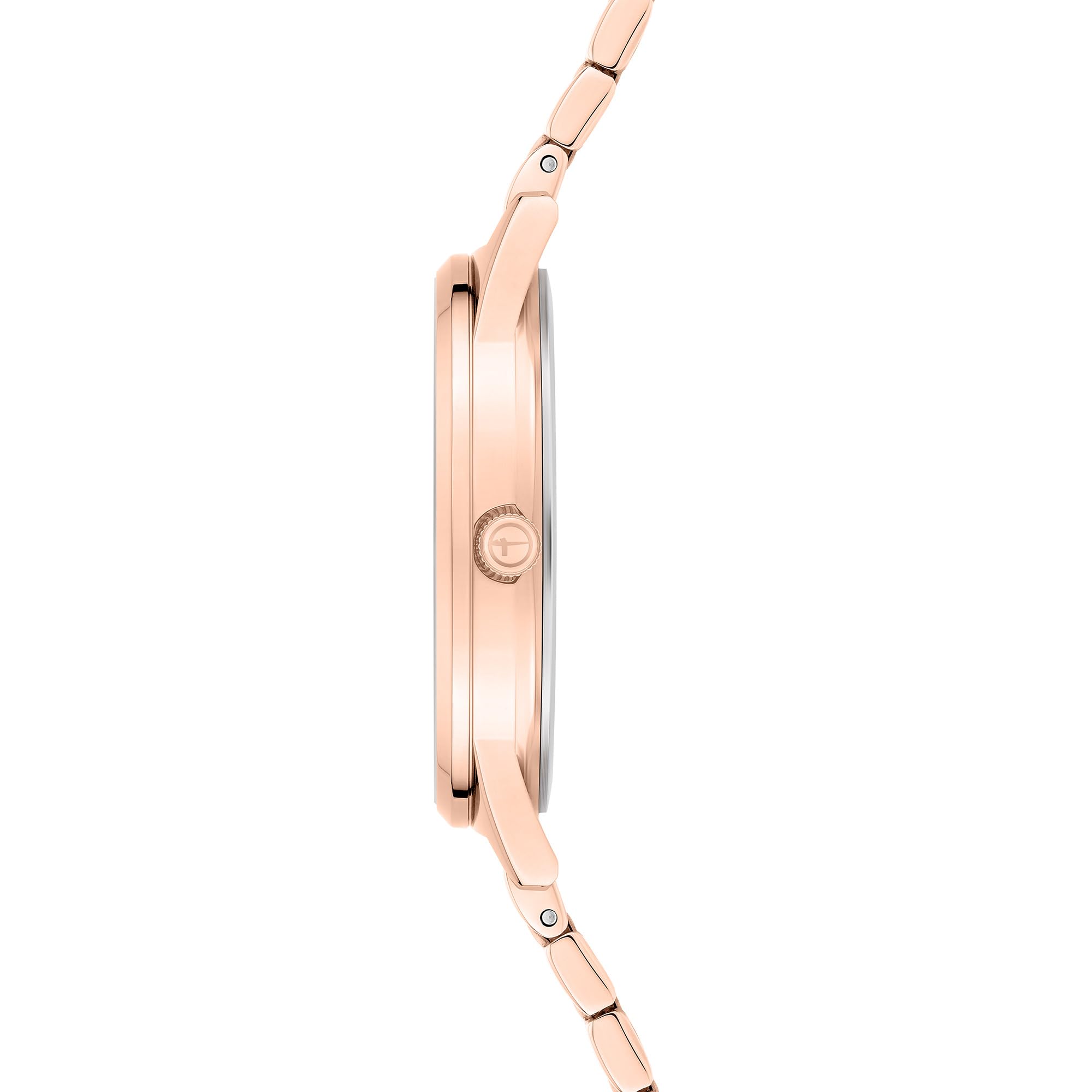Tamaris Reloj de Mujer - Grande, Deportiva-Elegante Reloj de Pulsera 38mm, Band de Acero Inoxidable, Zirkoniasteine, MOP/Perlmutt, Plata, Rold, Oro Rosa, 3 ATM Wasserdicht