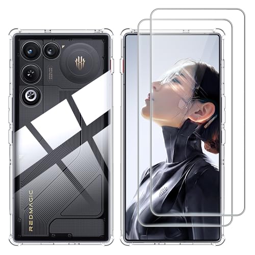 Image of for Red-Magic 11 Air Screen Protector(2 pack) Tempered Glass flim with case,9H Hardness,Anti-Scratch, Case Friendly, Bubble Free,HD Clear