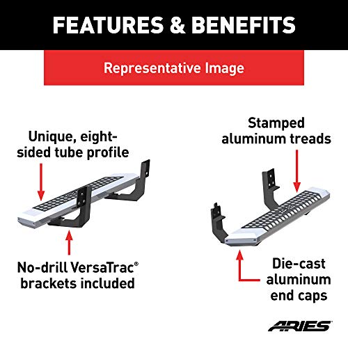 Estribos de aluminio cromado ARIES para Ford F-150 miniatura 4
