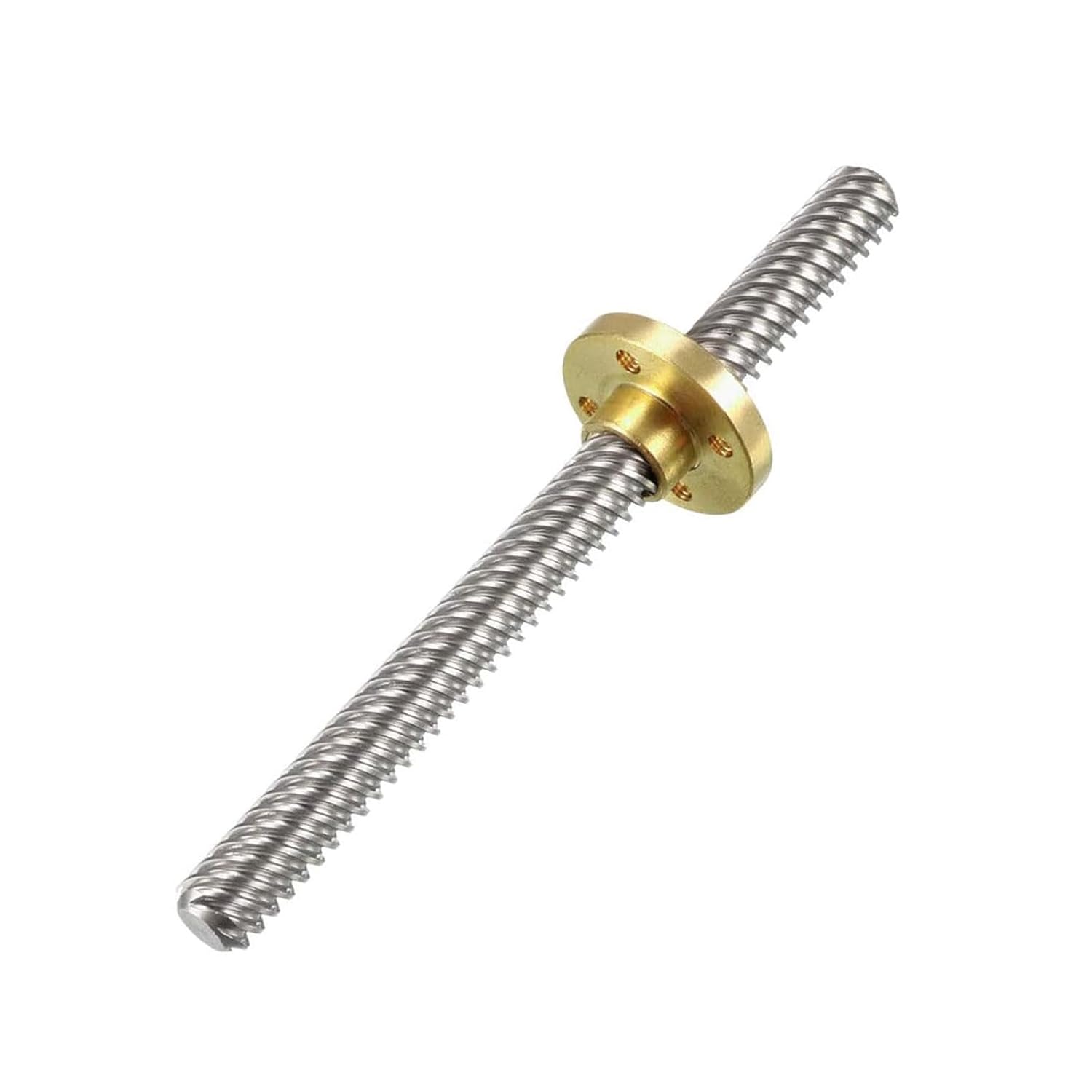 TOP-VIGOR 2Pcs T8 Threaded Rod Lead Screws, 100mm Length 8mm Diameter 2 Lead Stainless Steel, Polished Stainless Steel Finish with Copper Nut Trapezoidal Thread for 3D Printer Stepper Motor