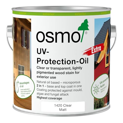 Osmo UV Protection Oil Extra for Exterior Wood Clear Matt 1420 for Vertical Structures (Clear Matt 2.5L)