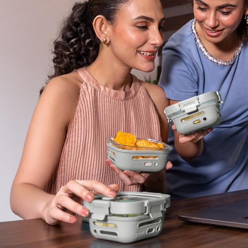 Image of GLASAFE Glass Lunch Kit (Soothing Slate, Meal Mate Lite)