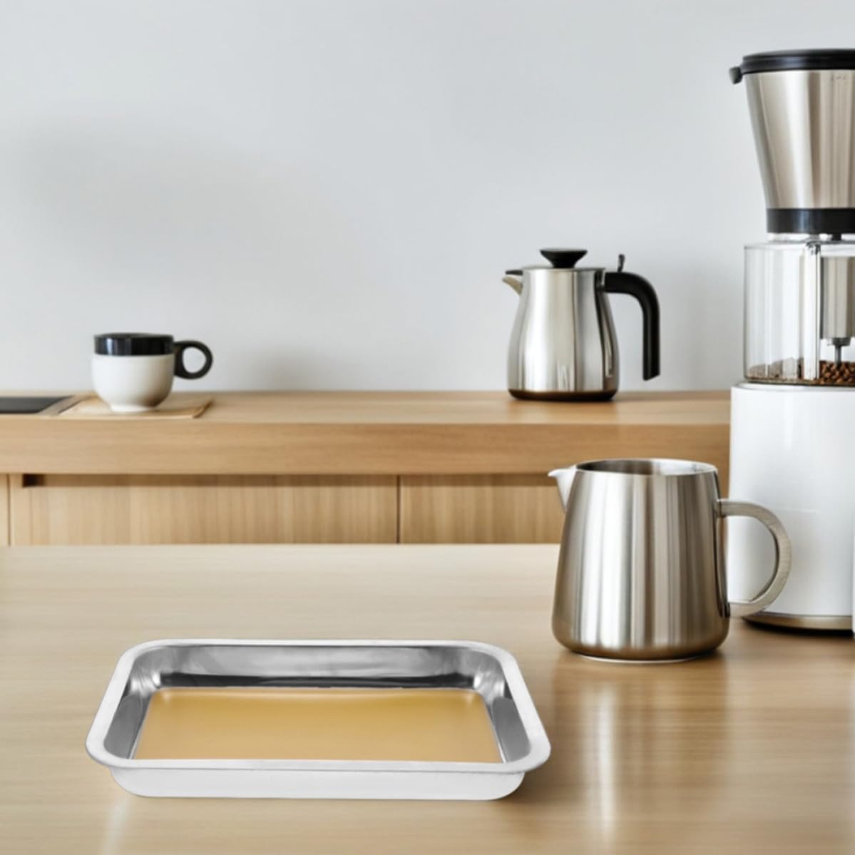 2pcs Stainless Steel Dissecting Tray A4 Wax Lined Lab Pan for Biology | 31 X 21cm Size, Silver Finish, Classroom-safe Design, Non-slip Surface