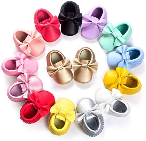 BENHERO Newborn Baby Boys Girls Soft Soled Tassel Bowknots