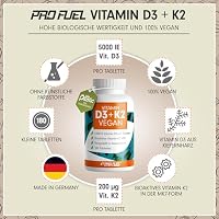 Vitamin D3 K2 VEGAN - 360 Tabletten mit 5000 IE D3 + 200 mcg K2 (MK7) - Vitamin D3 hochdosiert und vegan - Vorratspackung - laborgeprüft mit Zertifikat - 2x 180 Tabletten – Ansicht 2