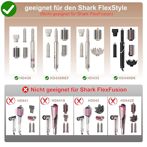 Haartrocknerhalter für Shark Flex Style, Wandhalterung, kompatibel mit Shark FlexStyle, Lockenstab Organizer, Rack mit Kordelaufhänger für Zubehör, Lockenwickler, Bürsten, Diffusor und Aufsätze