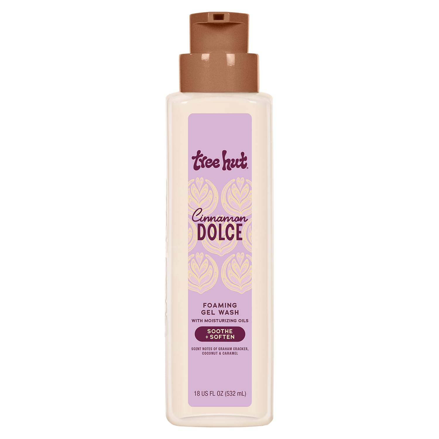 Tree Hut Cinnamon Dolce Foaming Gel Body Wash, Hydrating & Moisturizing Shower Gel for Soft, Smooth, Radiant Skin, Cozy Café Scent, 18 fl oz