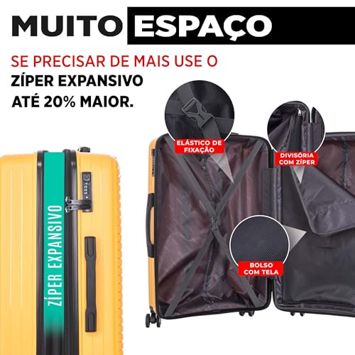 Mala de bordo Queens Santino - AHYV503P (Amarelo)