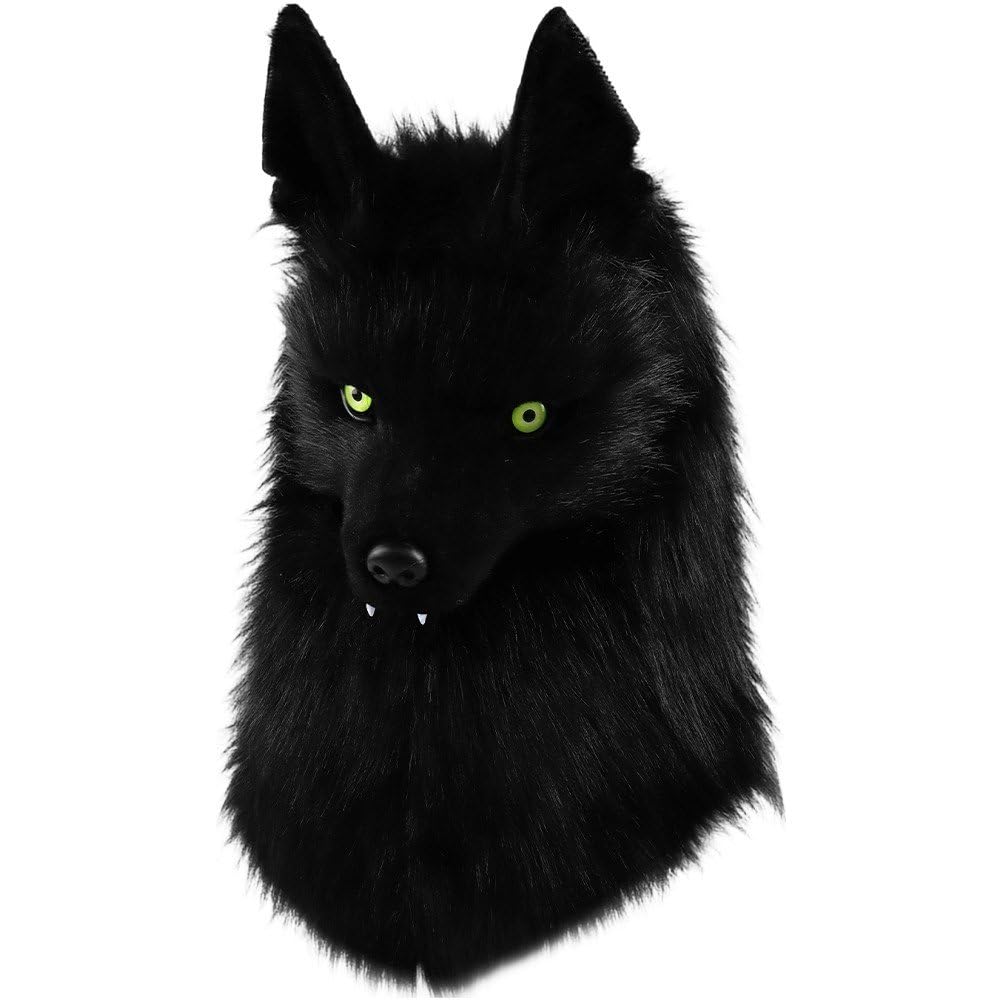 Pluszowa maska z głową zwierzęcia, wilk lub pies, sztuczne futro, maska na Halloween, maskaradę, cosplay, akcesoria do przebrania dla dorosłych