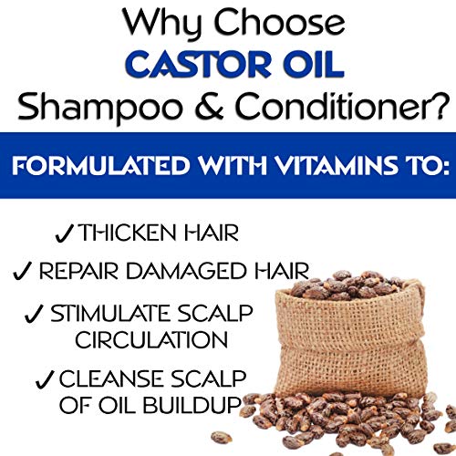 Ultra Volumizing, Growth Stimulating Organic Castor Oil Shampoo And Conditioner Set. Huge 26.5 Oz Shampoo Conditioner Combination Pack To Strengthen, Grow And Restore. #TOP4