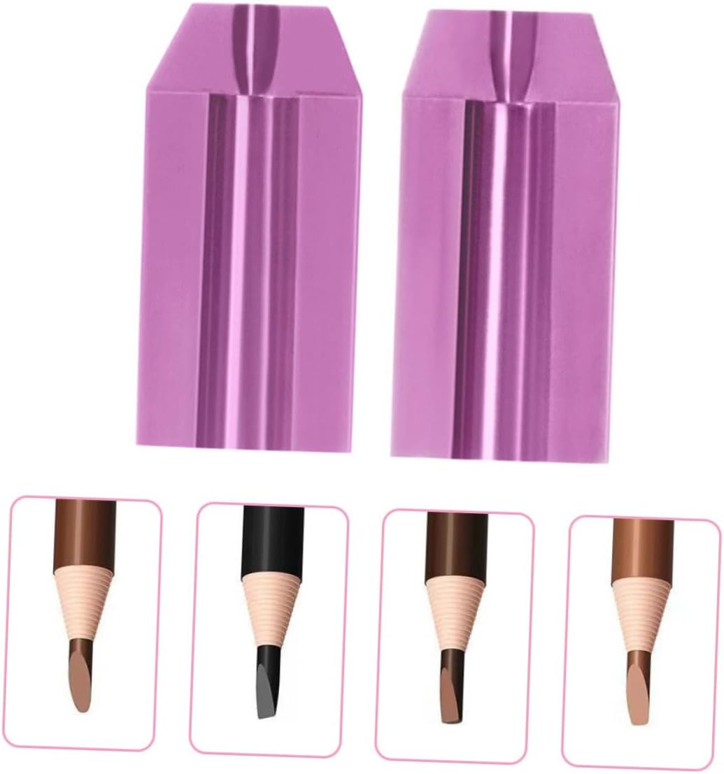 2Pcs Women Makeup Pencil Sharpener Eyebrow Eyeliner Lip Pencil Sharpener Compact Travel-Friendly Cosmetic Tool