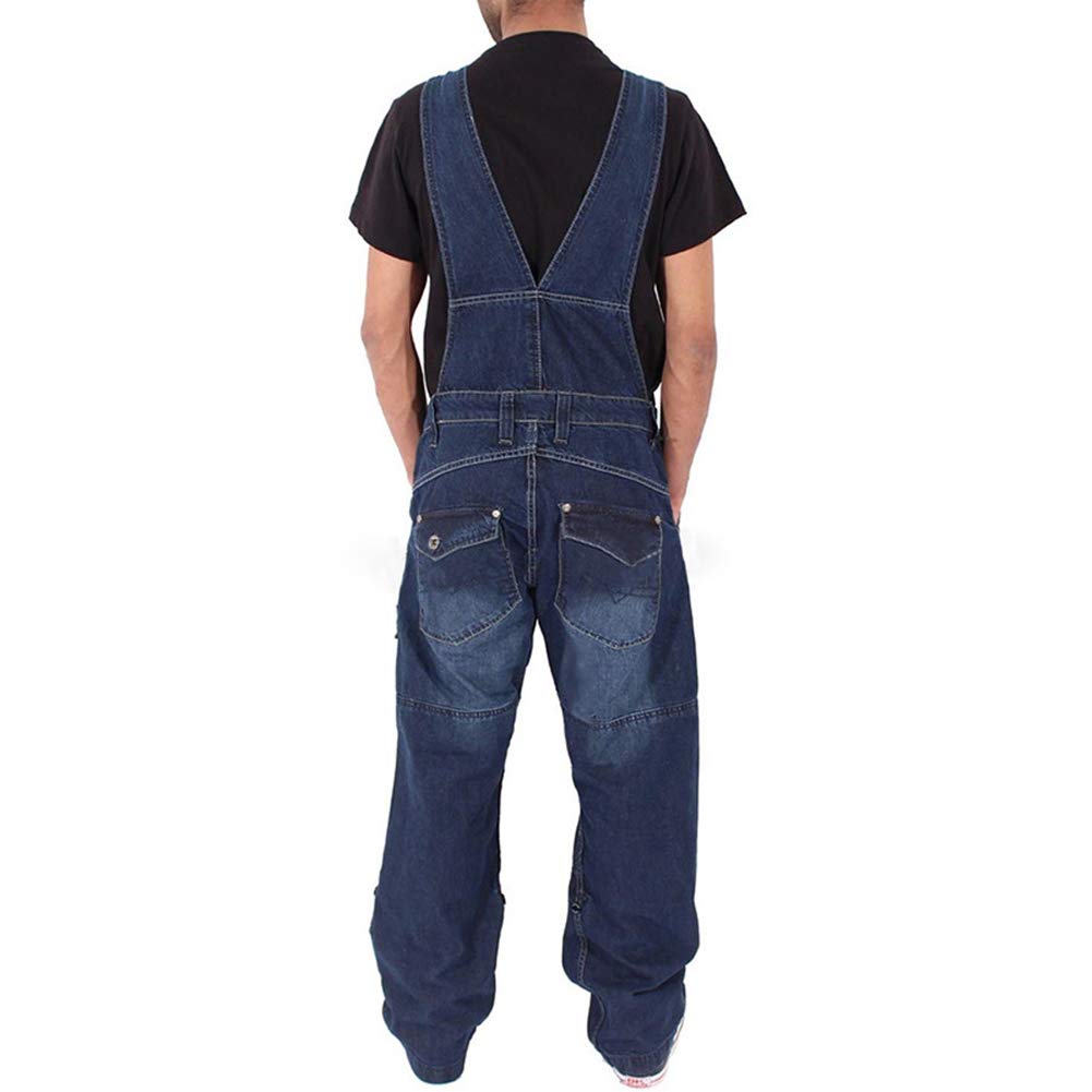 Salopette Uomo MapleHub In Denim Rosso - Vestibilità Aderente, Tracolle Regolabili, XX-Large