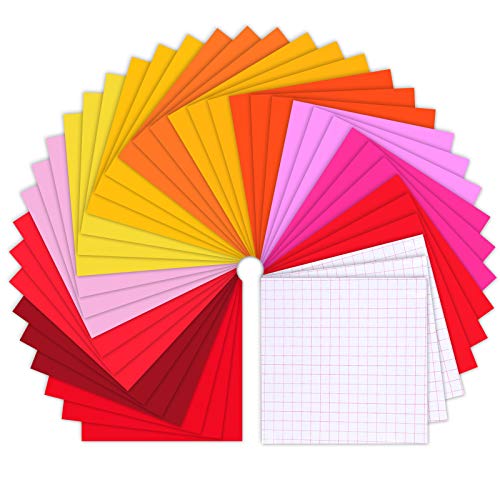 Madlie Permanent Adhesive Vinyl Sheets - 36 Pack (Glossy) 12'' X 12'' Premium Self Adhesive Vinyl with 2 Transfer Tape Sheets for Cutting Machine,Decor Sticker,Sticker and Other Cutters.