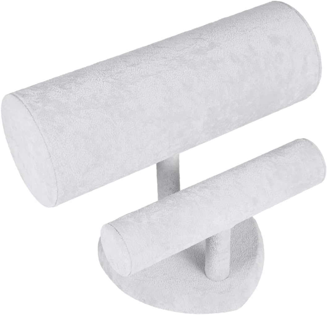 Bracelet Display Stand Holder Jewelry Organizer Tray Headband Stand Bangle Holder for Necklace Elegant Pvc Material Grey