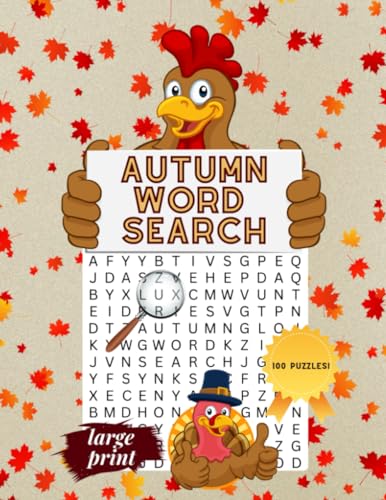Bild: Autumn Word Search Puzzle Book - Large Print for Adults and Seniors: 98 Amazing Puzzles: 13x13 Puzzles with Solutions at the End! f�r 8,98 EUR bei amazon.de