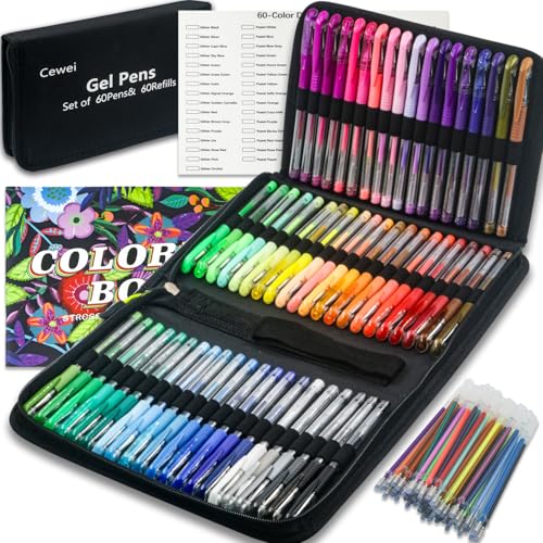 Cewei CW-6103 Glitter Gel Pens For Adult Coloring Books cover