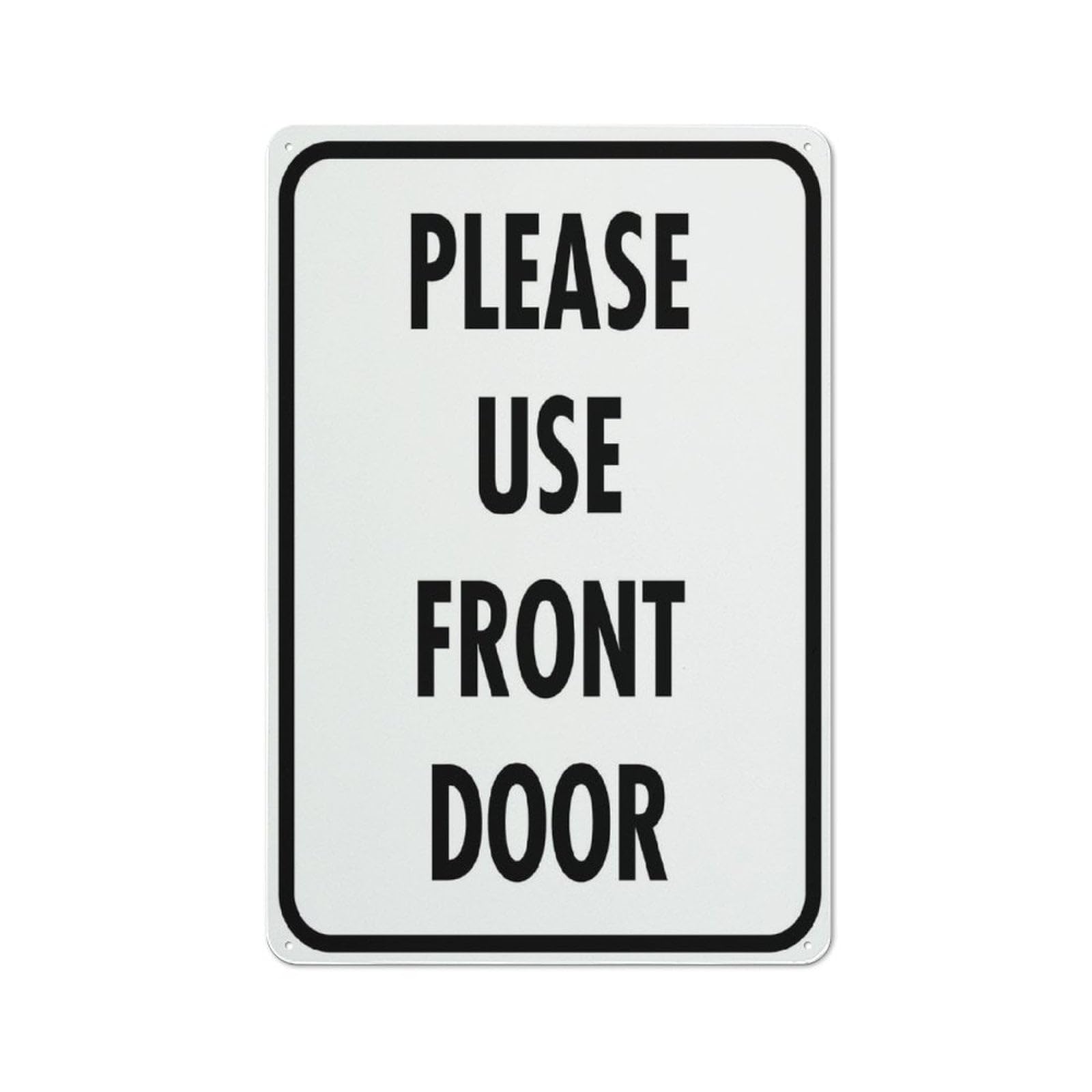 Peiyeety A08 Please Use Front Door Sign 12X16 Inches Rust Free Aluminum Signs Outdoor, Metal Tin Sign For Home, Business, Yard