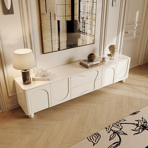 787in-TV-Table-Modern-White-TV-Cabinet-with-Storage-Wide-TV-Stand-with-2-Drawers-and-2-Doors-for-Living-Room-Media-Storage-Entertainment-Center 787in TV Table Modern White TV Cabinet with Storage Wide TV Stand with 2 Drawers and 2 Doors for Living Room Media Storage Entertainment Center