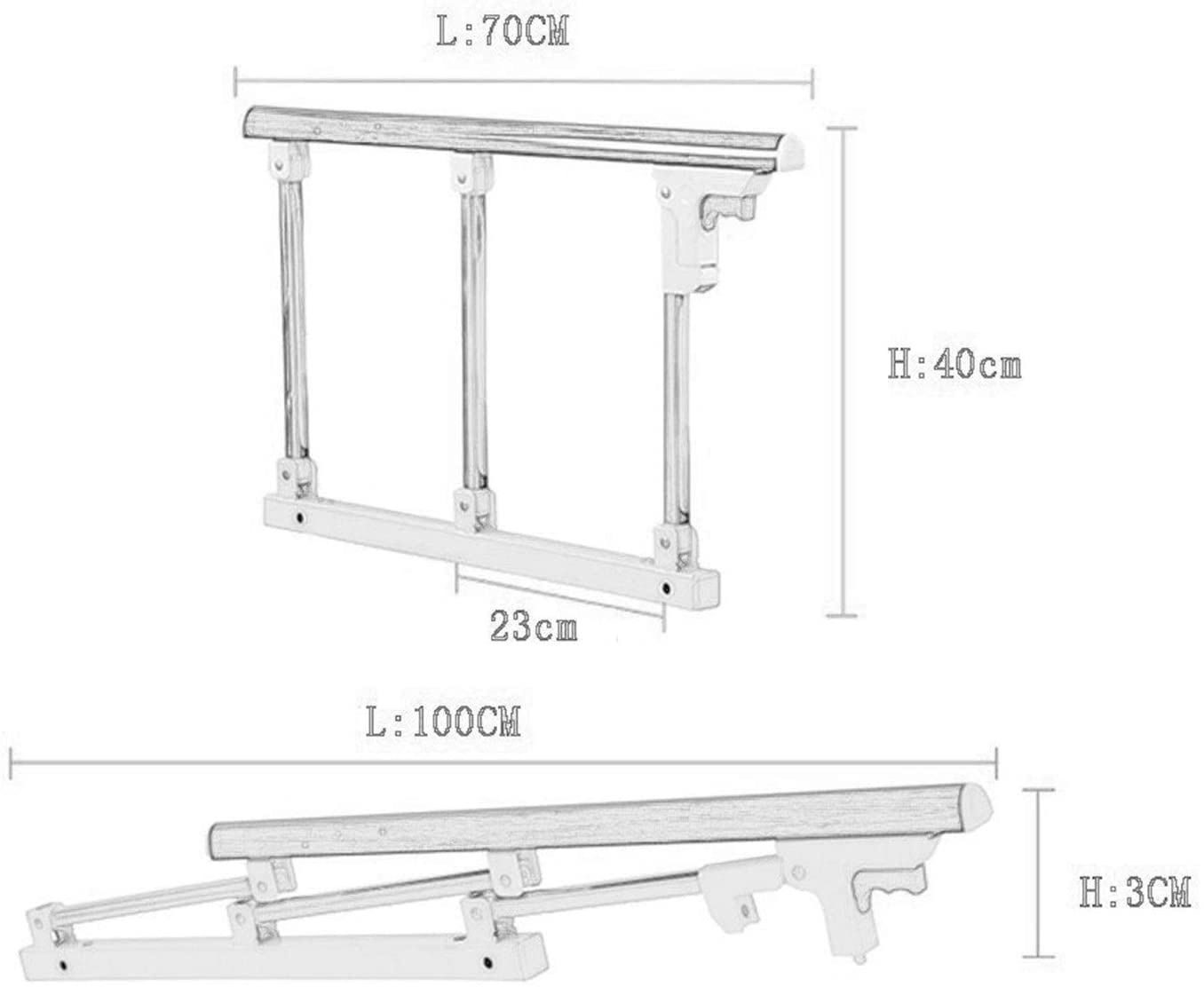 Protector Lateral para barandilla de Cama para Personas Mayores, barandillas de Seguridad para Cama para Personas Mayores Soportes de barandilla de Seguridad para Cama para Persona