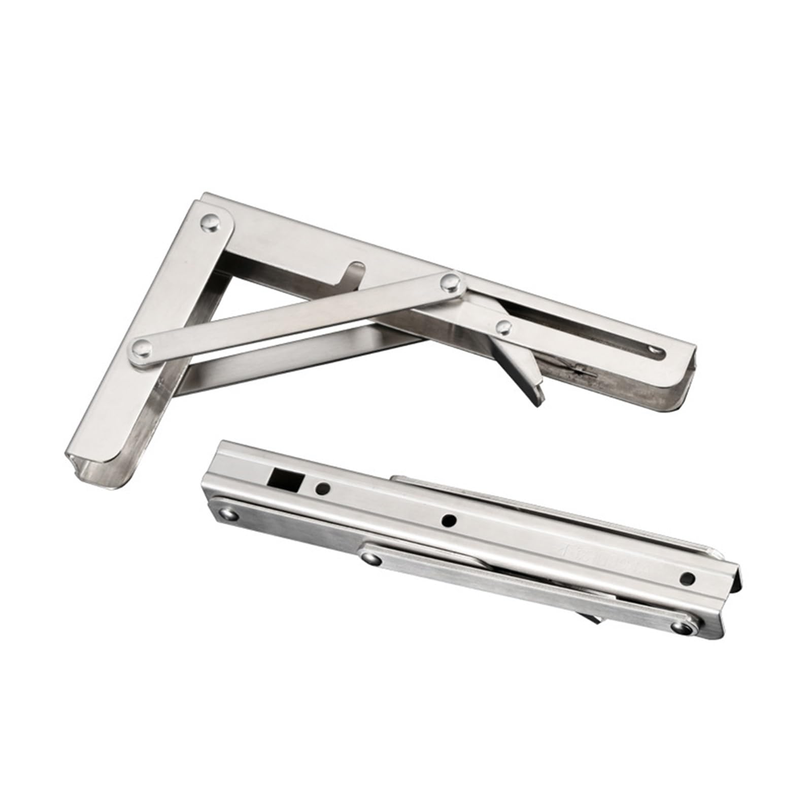 staffa pieghevole per mensola, 2 pezzi in acciaio inox pieghevole supporto tavolo mensola panca(10 Inches)