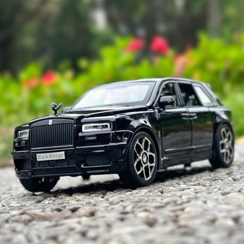 OANMYJJO 1:32 Collectibles Model Car Compatible with Rolls-Royce Cullinan | Die Cast Metal, Pull Back Toy car with Light and Sound, Model Car with Display Case, Gifts for Age 3+ Year Old Boys(Black) - Image 5