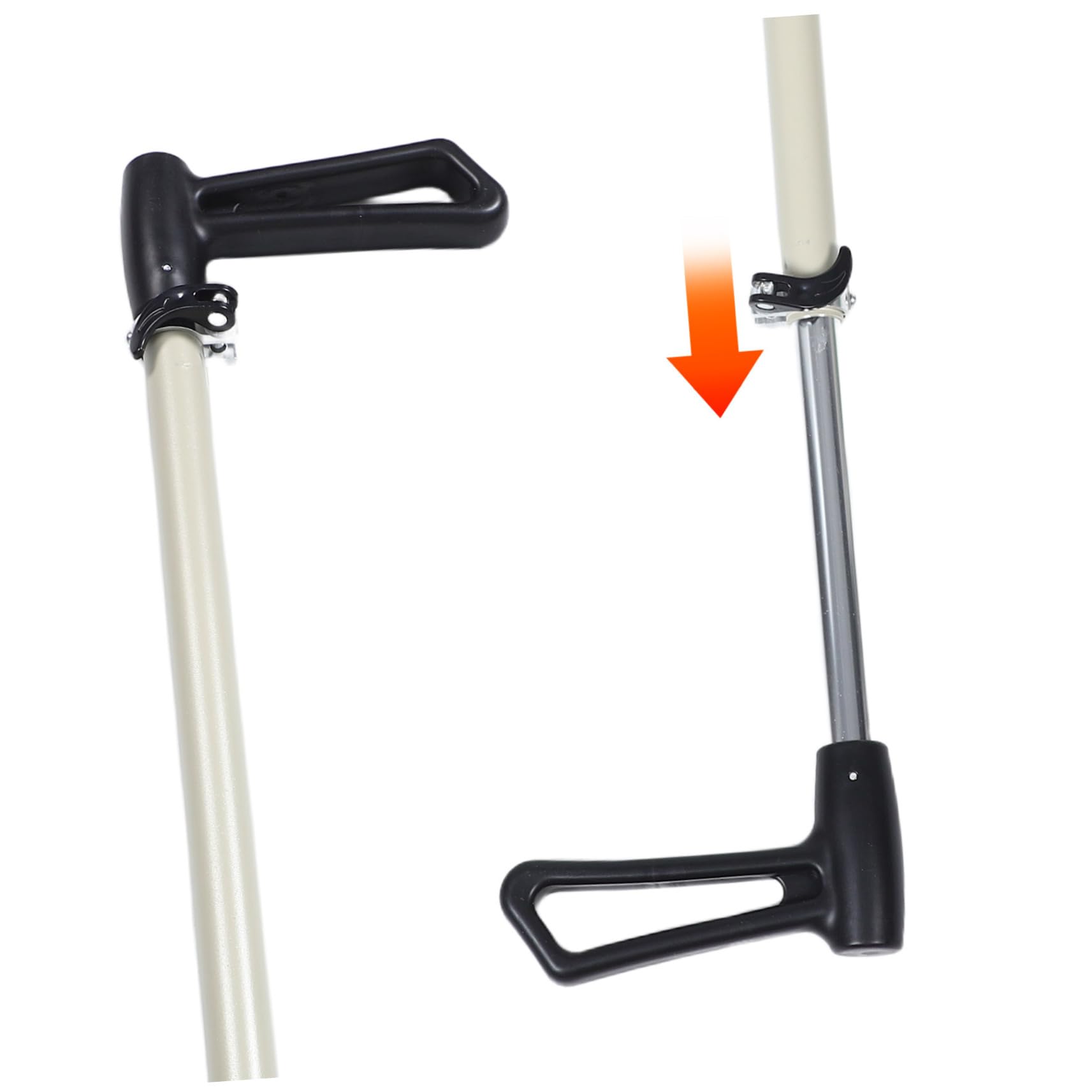 YARNOW Maniglia di Spinta per Passeggino Ricambio Manubrio per Carrozzina Accessorio per Maniglia di Spinta per Ragazza e Bambine Metallo Resistente Facile da Installare