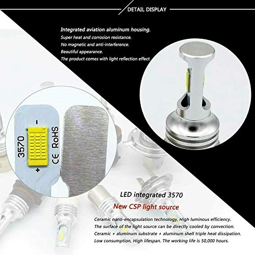 Dciustfhe Super Bright H8 H9 H11 LED Headlight Bulb Kit HIGH/LOW Beam Light 8000LM 8000K Ice Blue 80W - Image 3