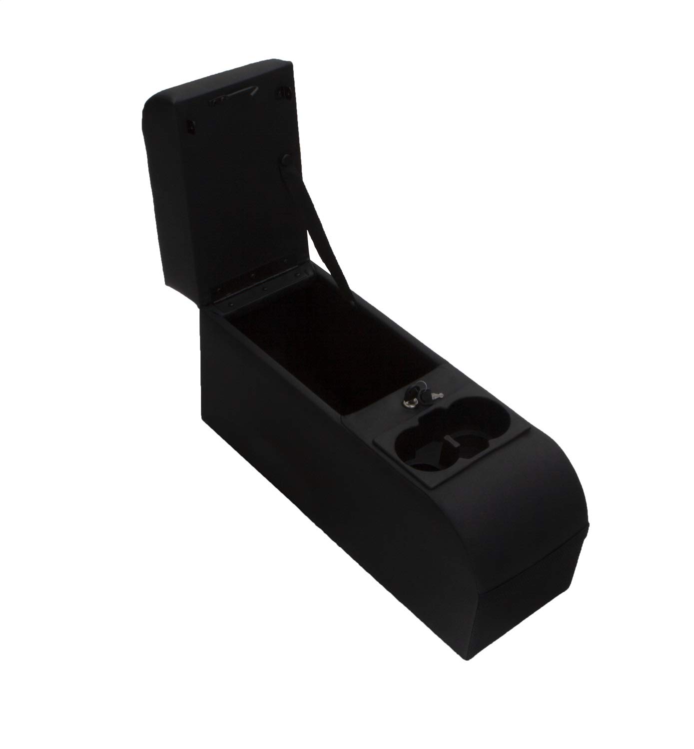 Photo 1 of RAMPAGE PRODUCTS 32015R Vinyl Padded Floor Mounted Console for 1976-1983 Jeep CJ & Wrangler YJ, Black Denim Denim Black