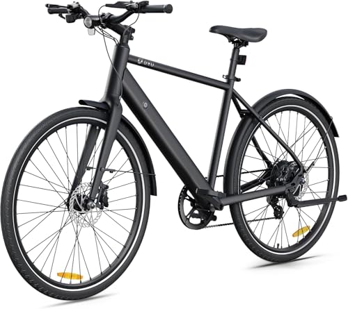 DYU Vélo électrique homme 36V 9Ah, 7 vitesses, écran LED 250W 25km/h, pneus 700x38C, 100km autonomie