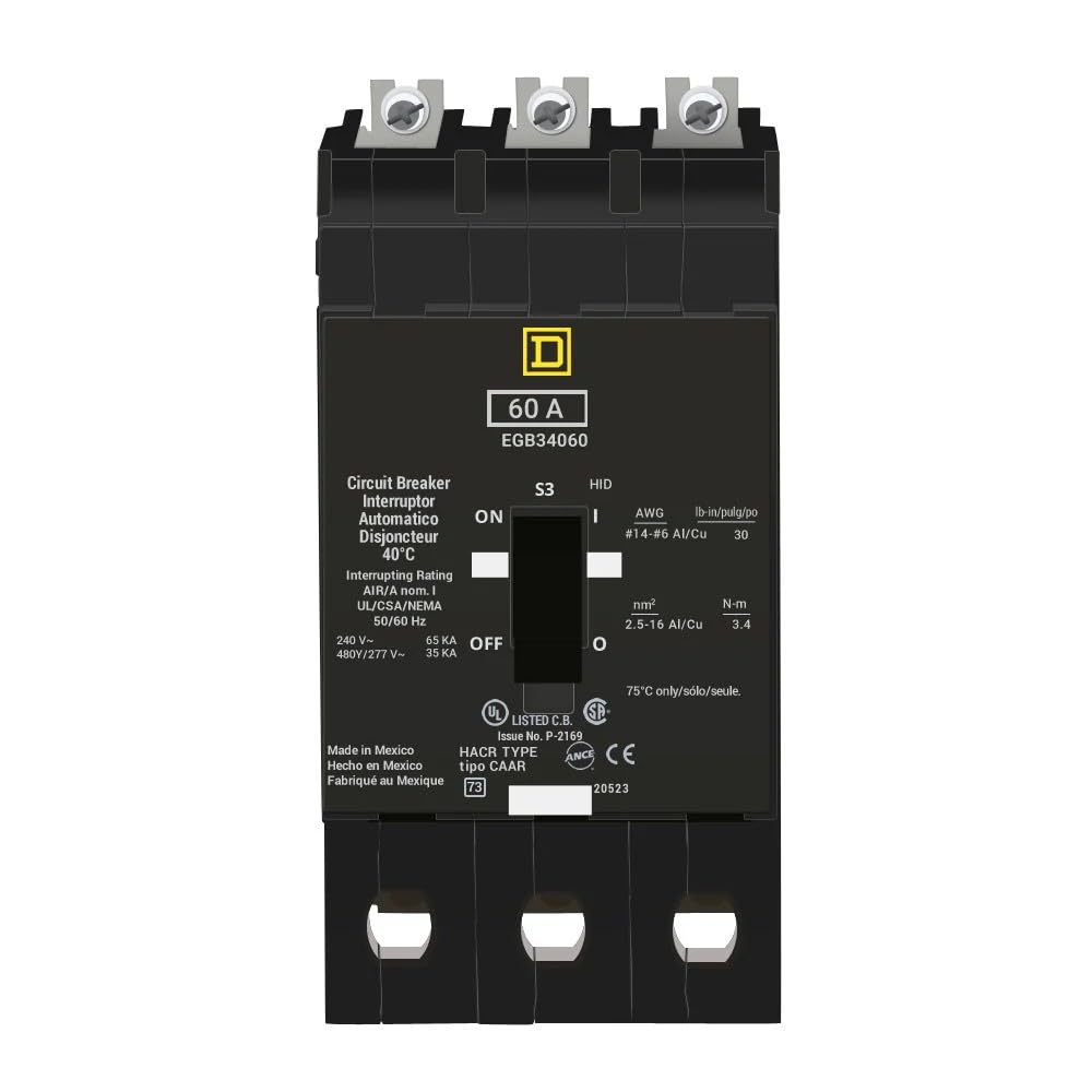 EGB34060 - Molded Case Circuit Breaker Bolt-On - 60 Amp - 3 Pole - 480 Volt