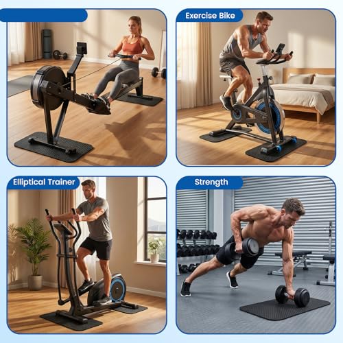 Hahorpa 2 Stück Bodenschutzmatte Fitnessgerät, Bodenschutzmatten, Doppelseitiges Silikon Rutschfeste Matte, Bodenschutzmatte Teppich, Unterlegmatte Für Fitnessgeräte Sportgeräte Laufband Home